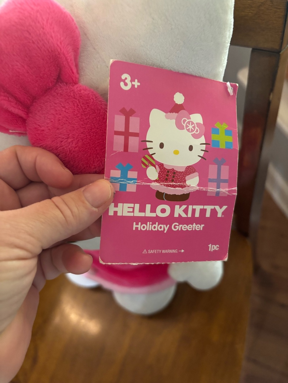Hello Kitty  Christmas Pink Holiday Greeter Sanrio Gemmy Plush 20”Japan 2013 - Picture 3 of 3